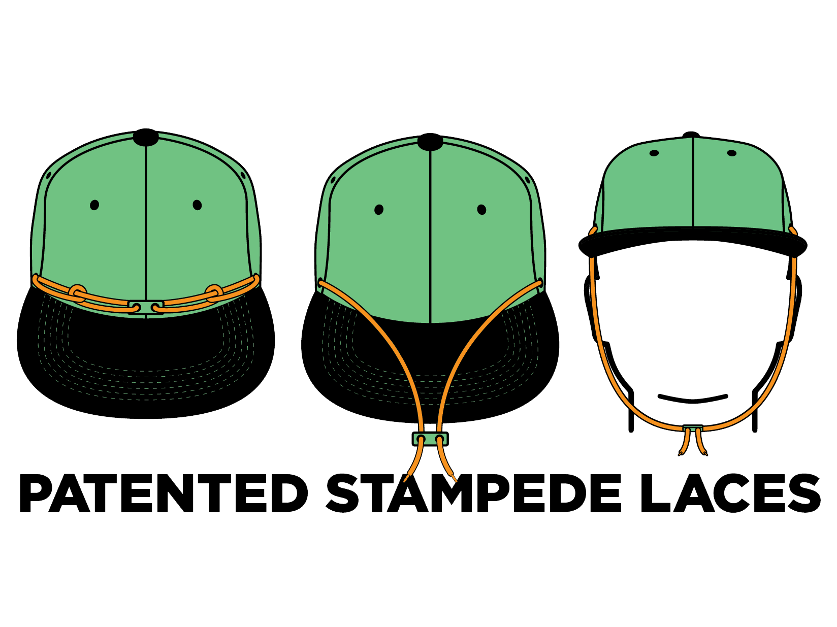 a green hat with a black brim and a black brim