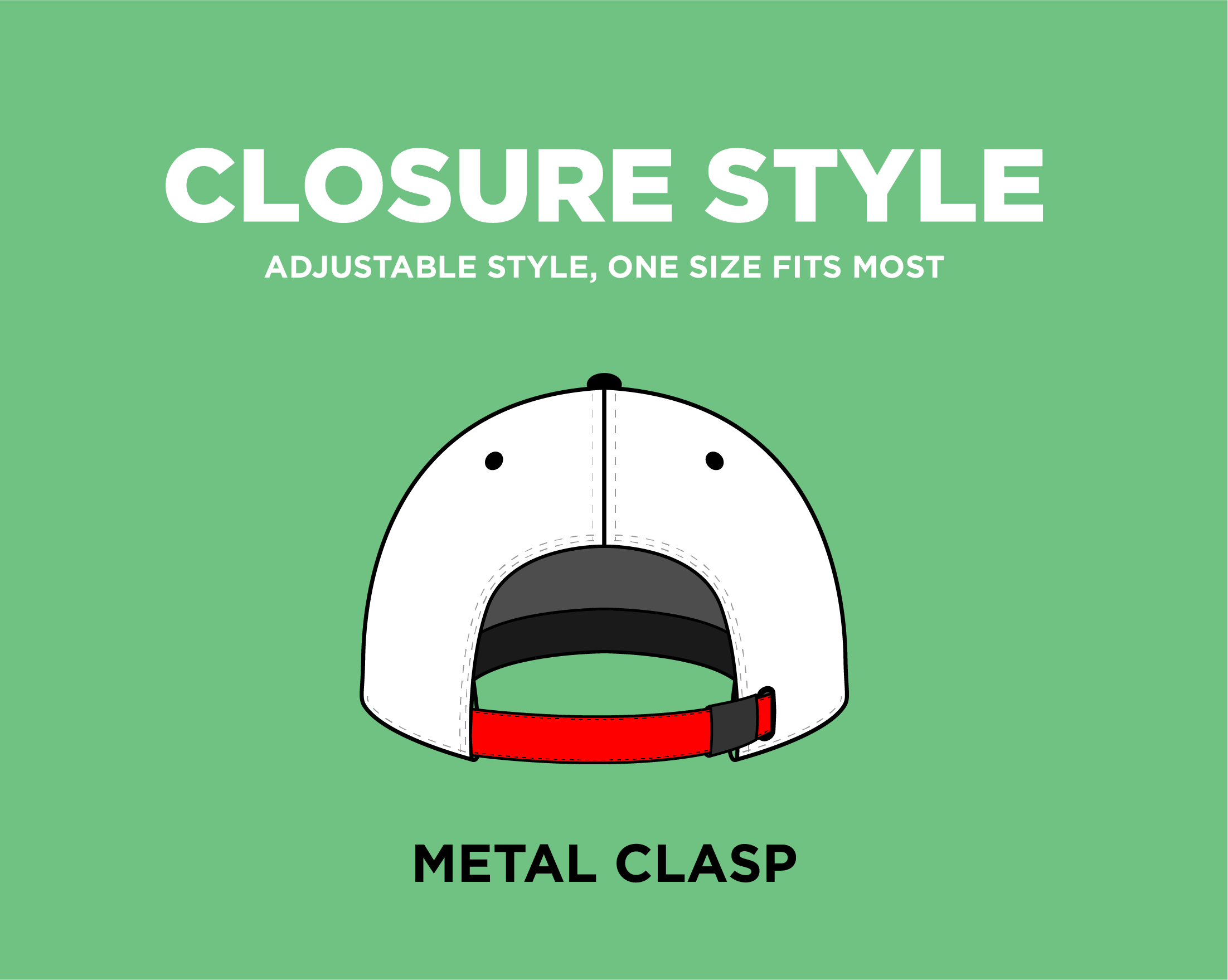 a baseball cap with the word closure style on it