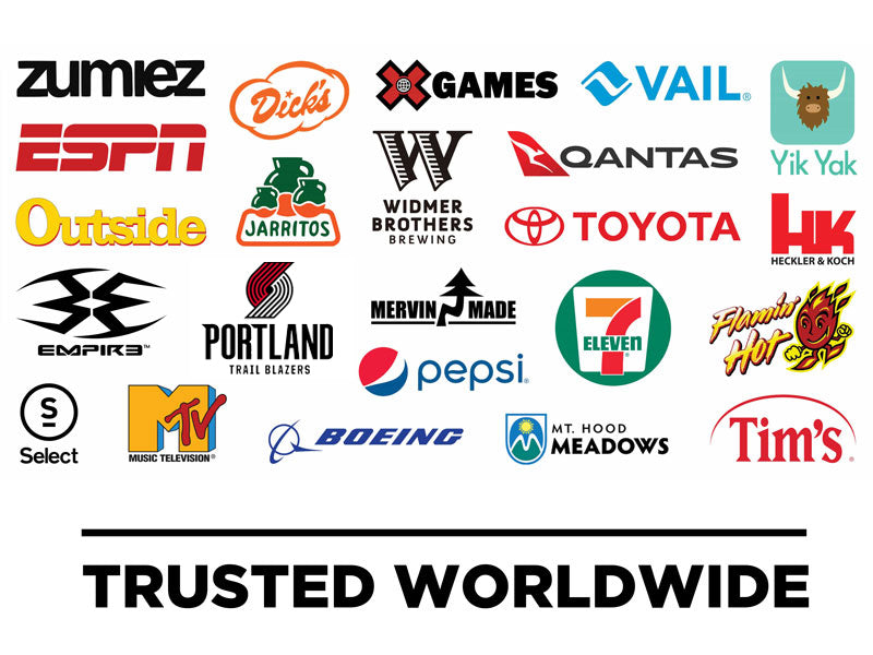 a bunch of logos that are on a white background