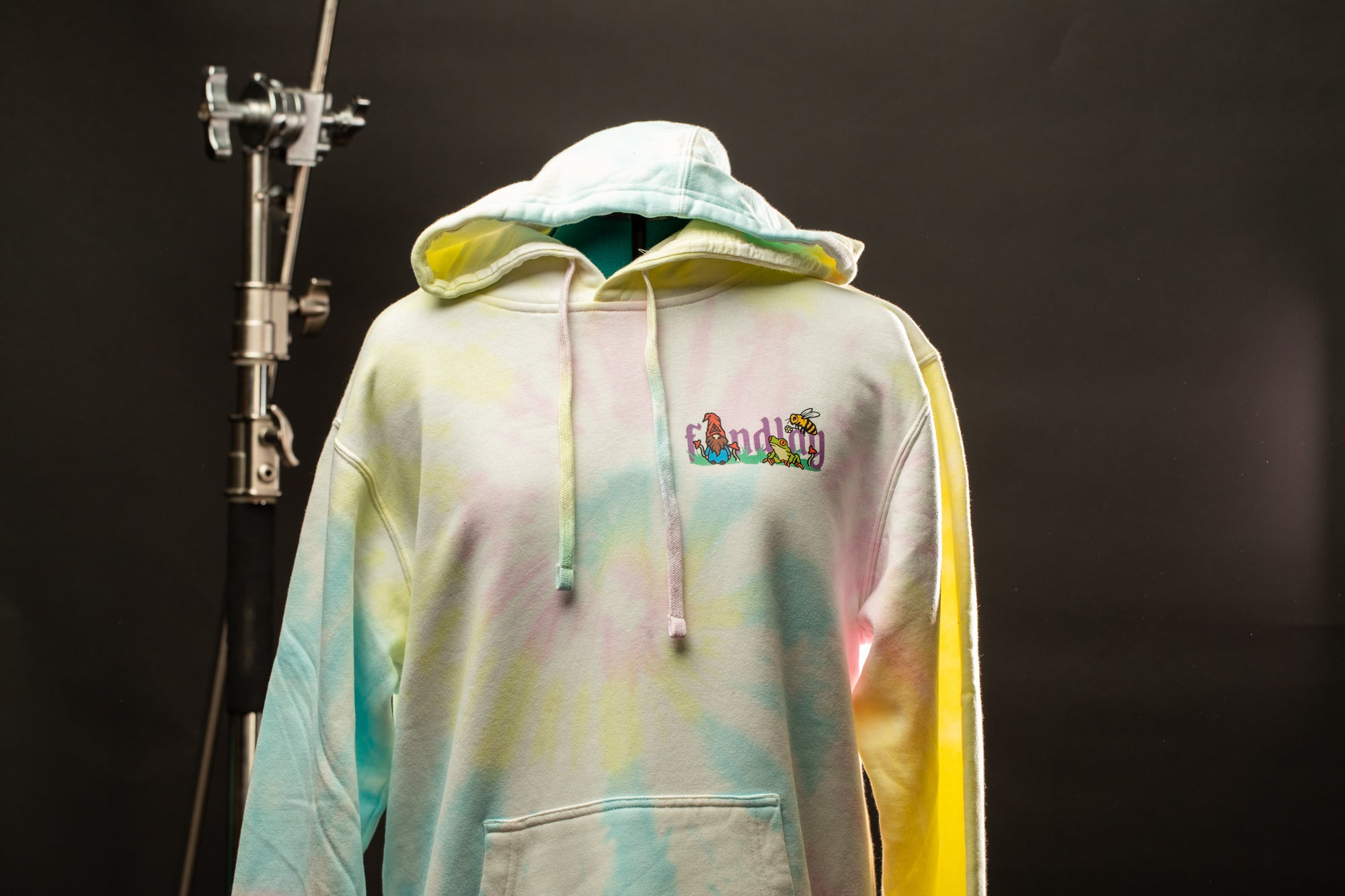 a tie dye hoodie with the word philadelphia on it
