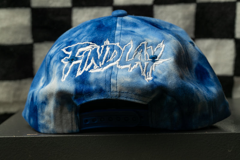 A blue baseball cap with the word "FRIDAY" printed on it.