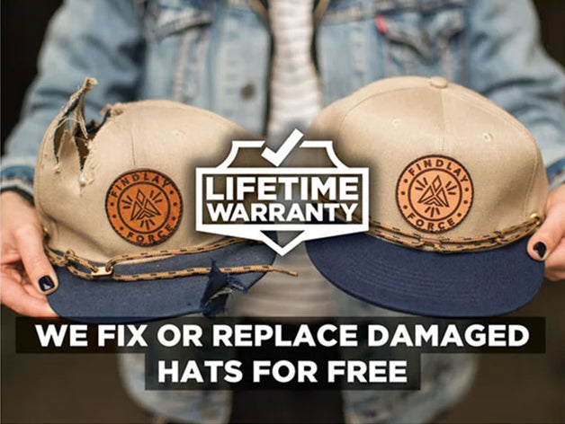 Lifetime Warranty. We fix or replace damaged hats for free