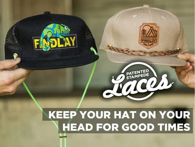 Patented Stamped Laces. Keep your hat on your head for good times. Shop Hats