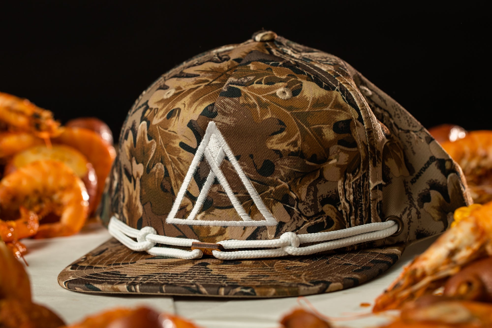 a hat with a triangle on it sitting on a table