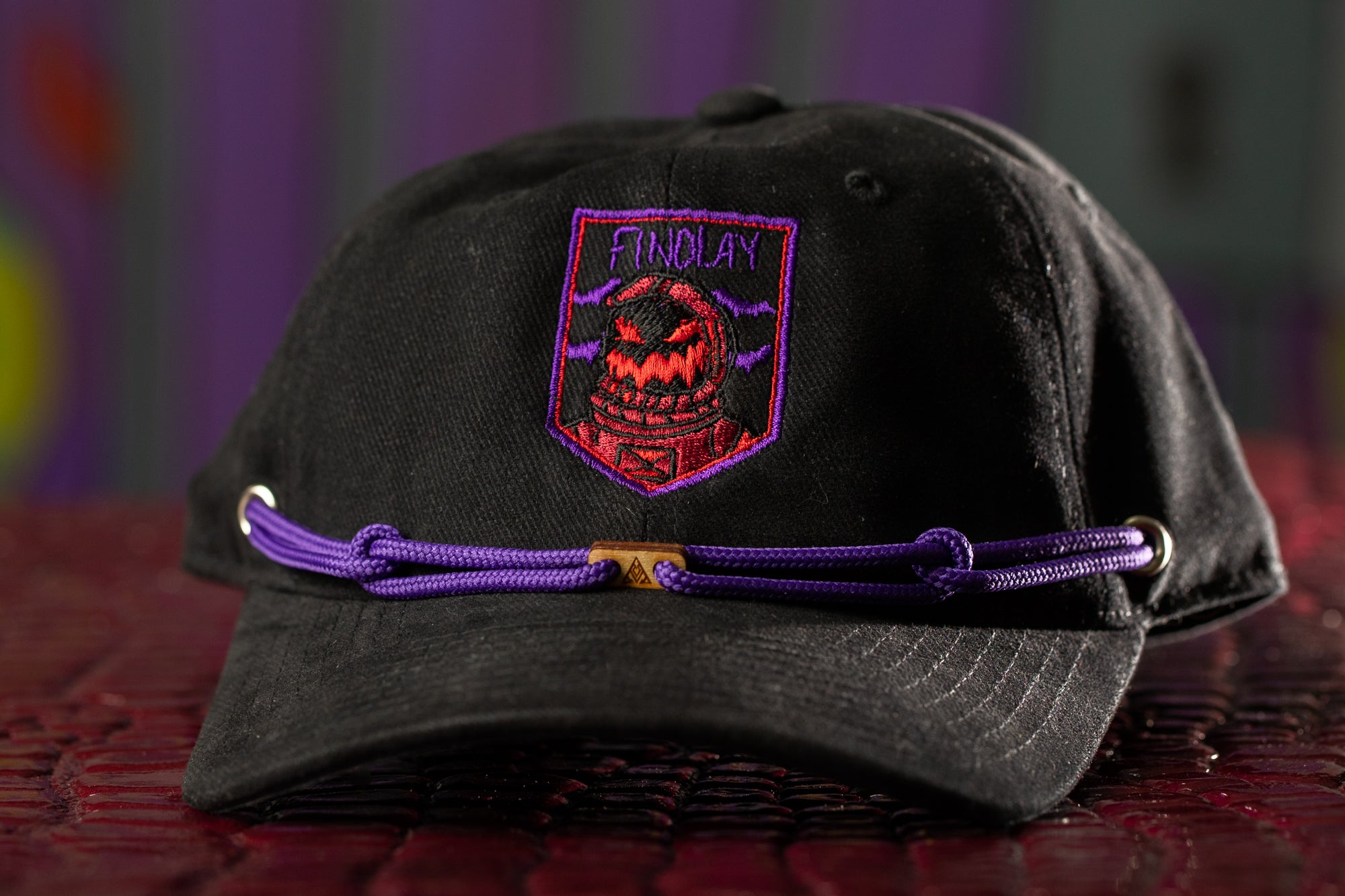 a black hat with a picture of a skull on it