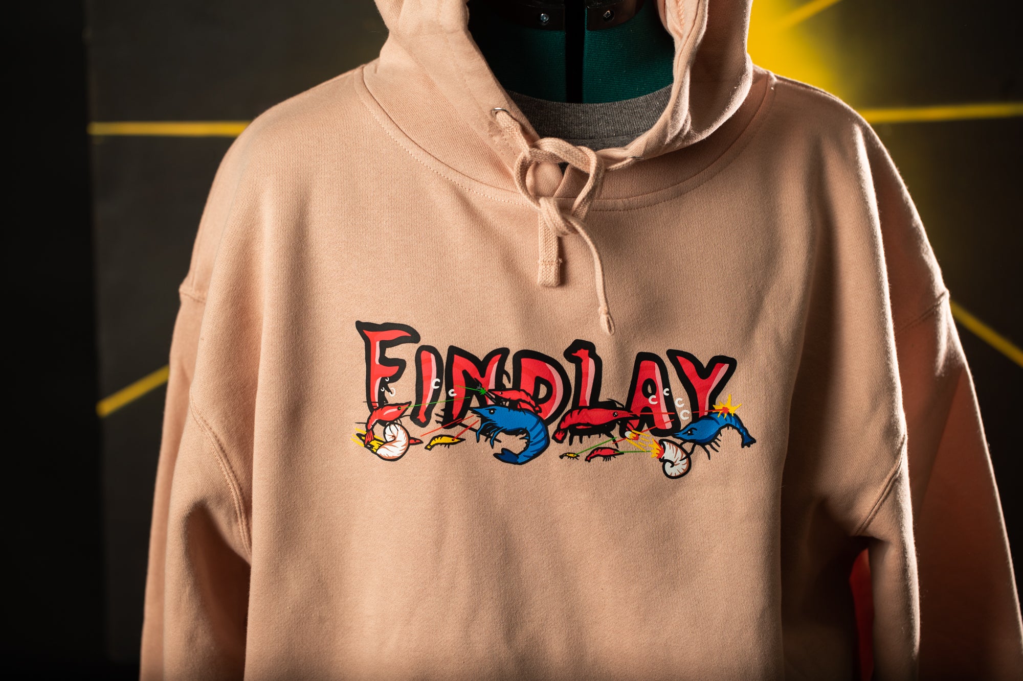 a hooded sweatshirt with the word friday printed on it