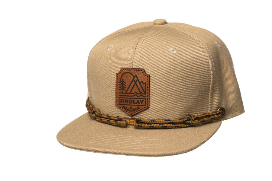 Vista Point Hats Findlay Hats  - khaki hat with leather patch 
